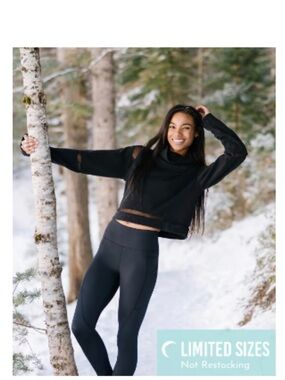 ZYIA Navy Cowl-Neck Mesh-Trim Sweater